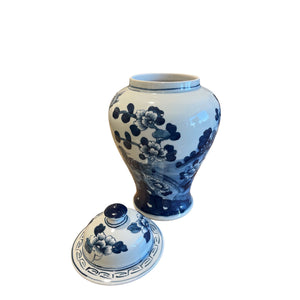 Ginger Jar - Blue & white Birds With Flowers