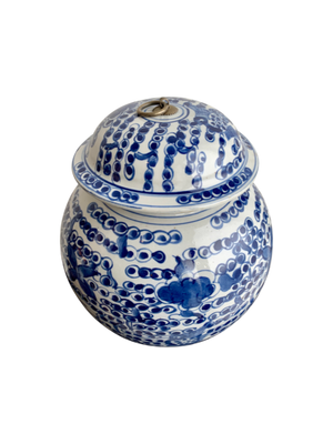 Blue/White Squat Ginger Jar