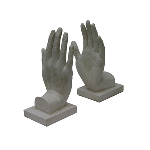 Hand Bookends - White