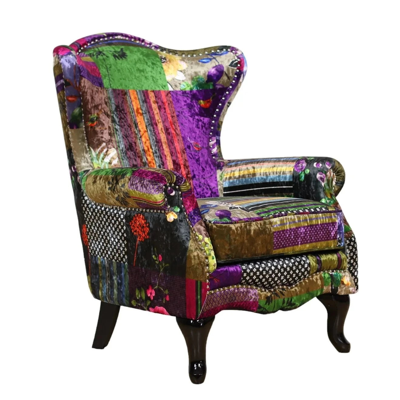 Dorset Patchwork Wingback Armchair