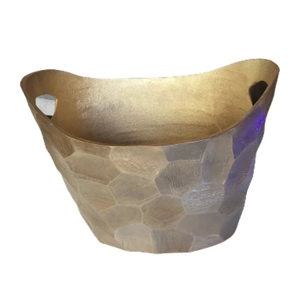 Aluminium Chisel Oval Champagne Bucket - Gold