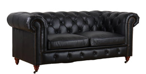 Chesterfield 2 Seat Sofa - Black