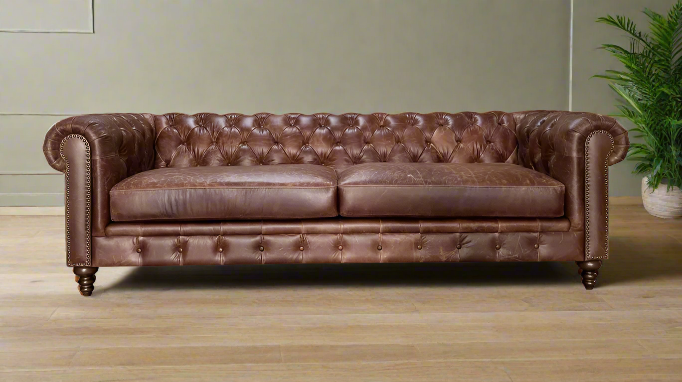 Chesterfield 3.5 Seater Sofa - Tobacco