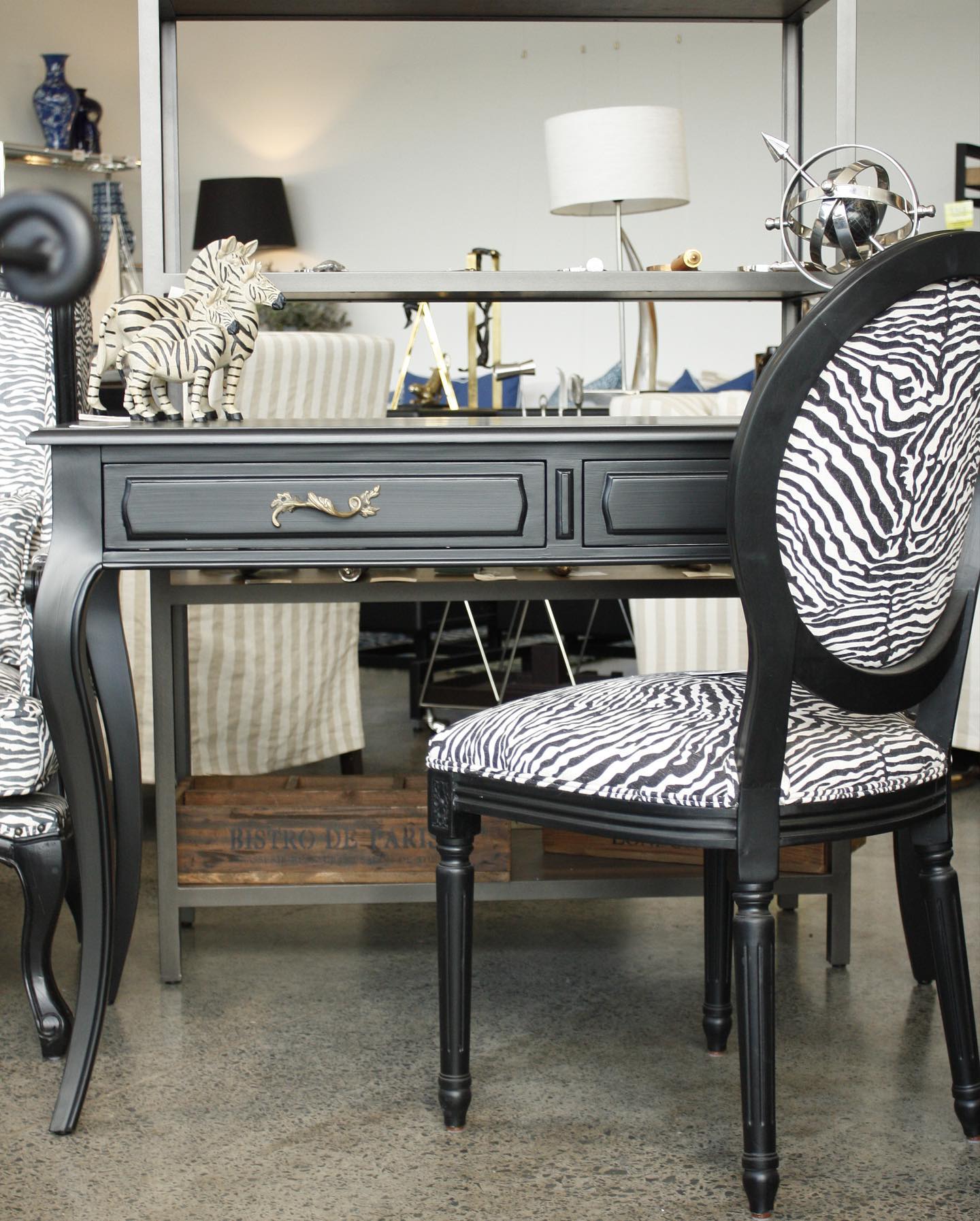 Zebra Design Balloon Back Dining Chair