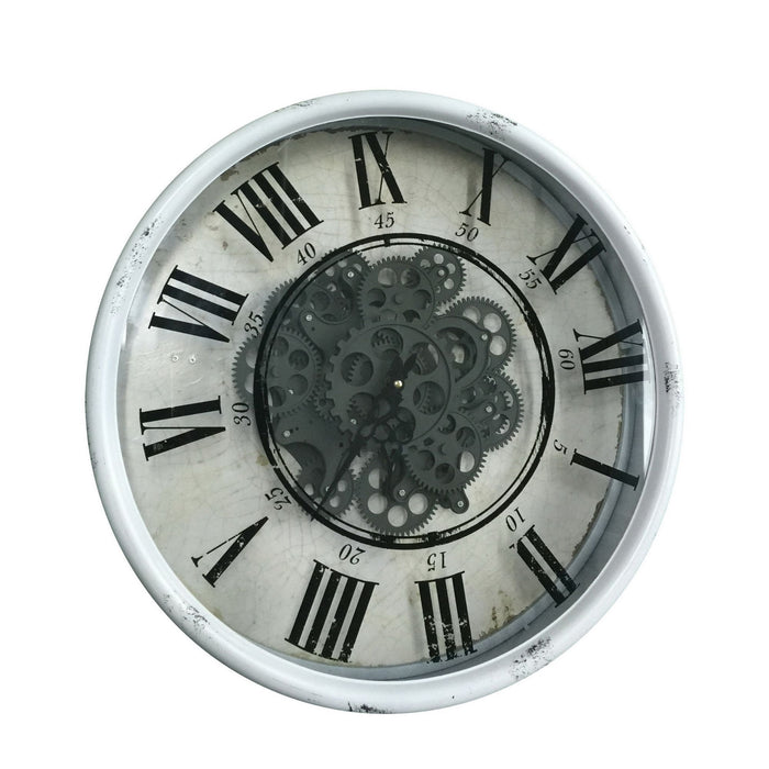 Wall Clock with Gears and Roman Numeral