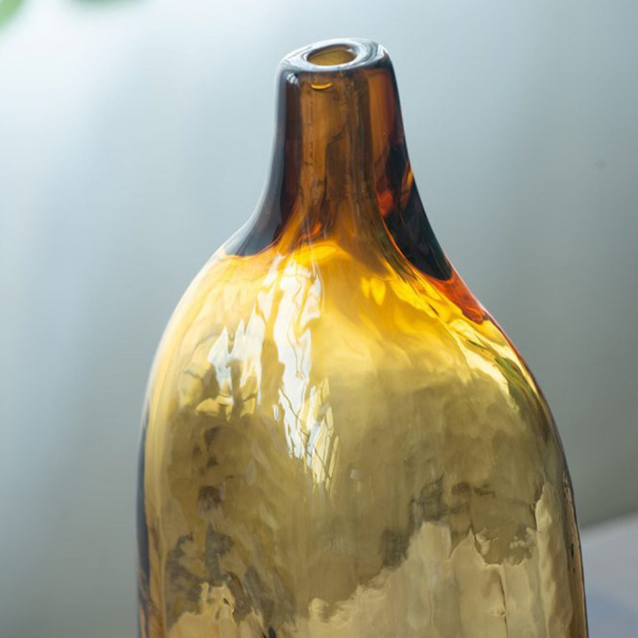 Handmade Glass Vase Ochre Tall