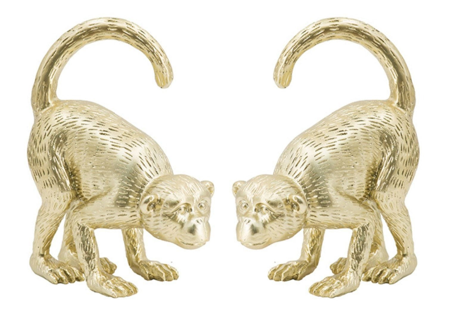 Monkey Bookends Gold