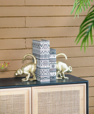 Monkey Bookends Gold