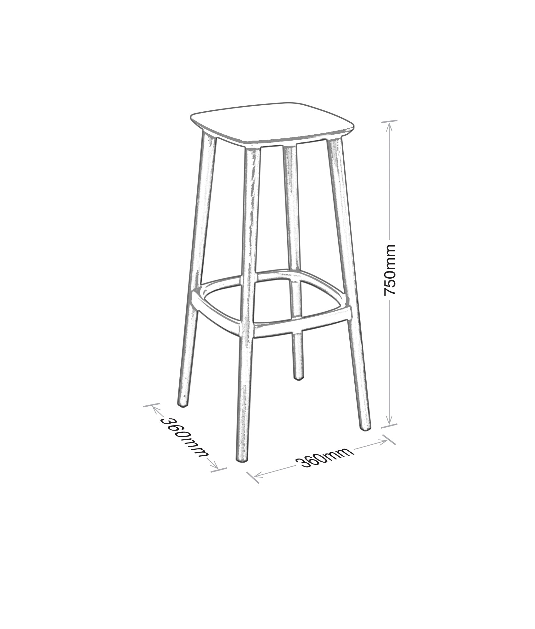 Babila Barstool - Bleached Ash