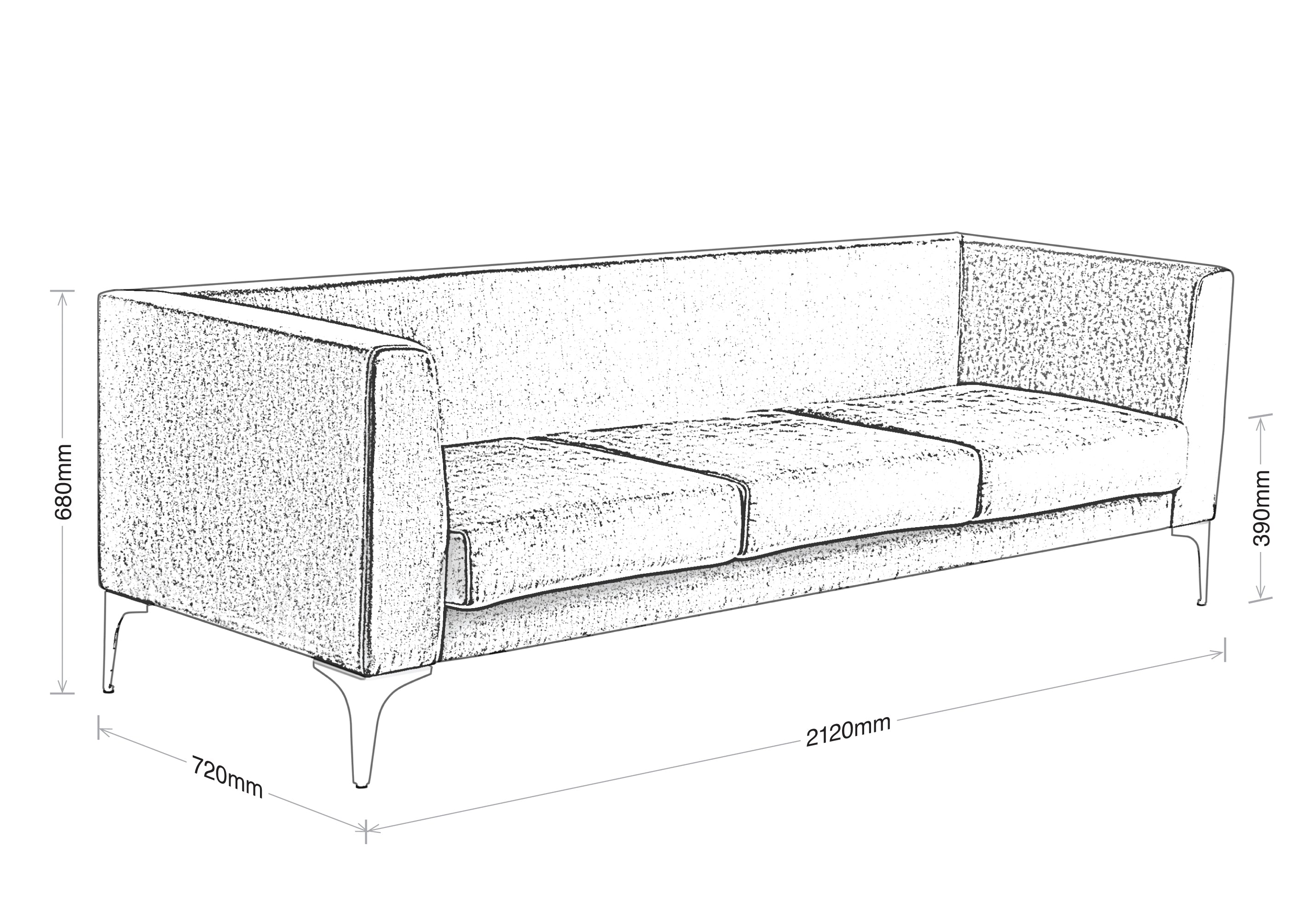 Romano 3 Seater Sofa - Commercial Grade