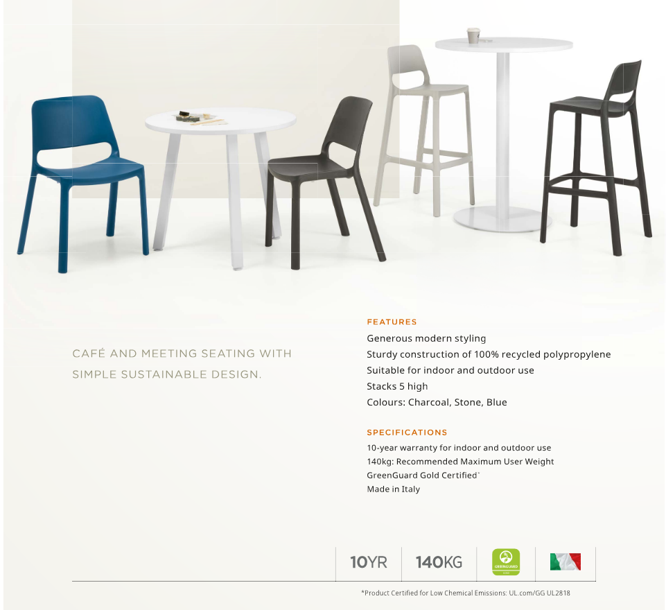 Zero Italian Dining Chair - Stone