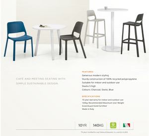 Zero Italian Dining Chair - Charcoal