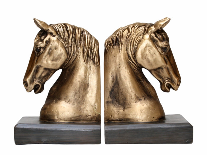 Bookend Horse Head - Brass