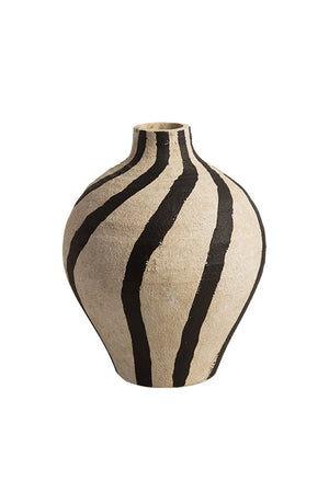 Belly Bottle Vase Black/Cream