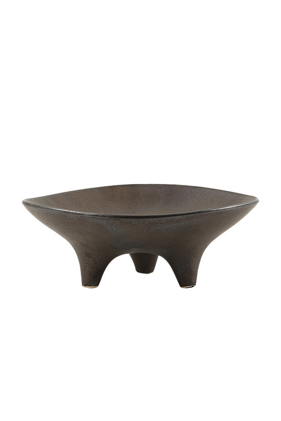 Ceramic Tripod Plate Onyx