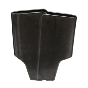 Double Ceramic Vase Black - Large