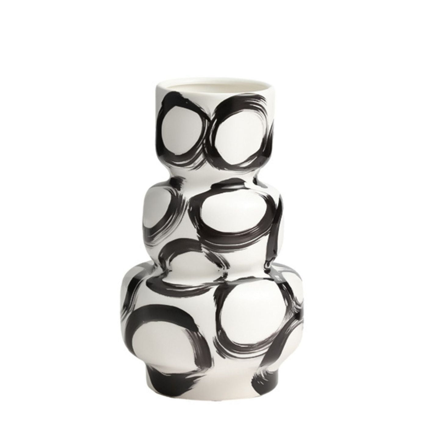 Ink Circle Layered Vase - Small