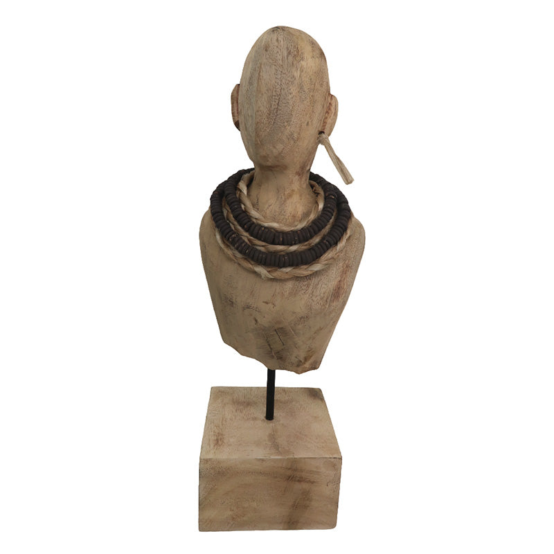 Lady Wooden Bust - Hand Carved