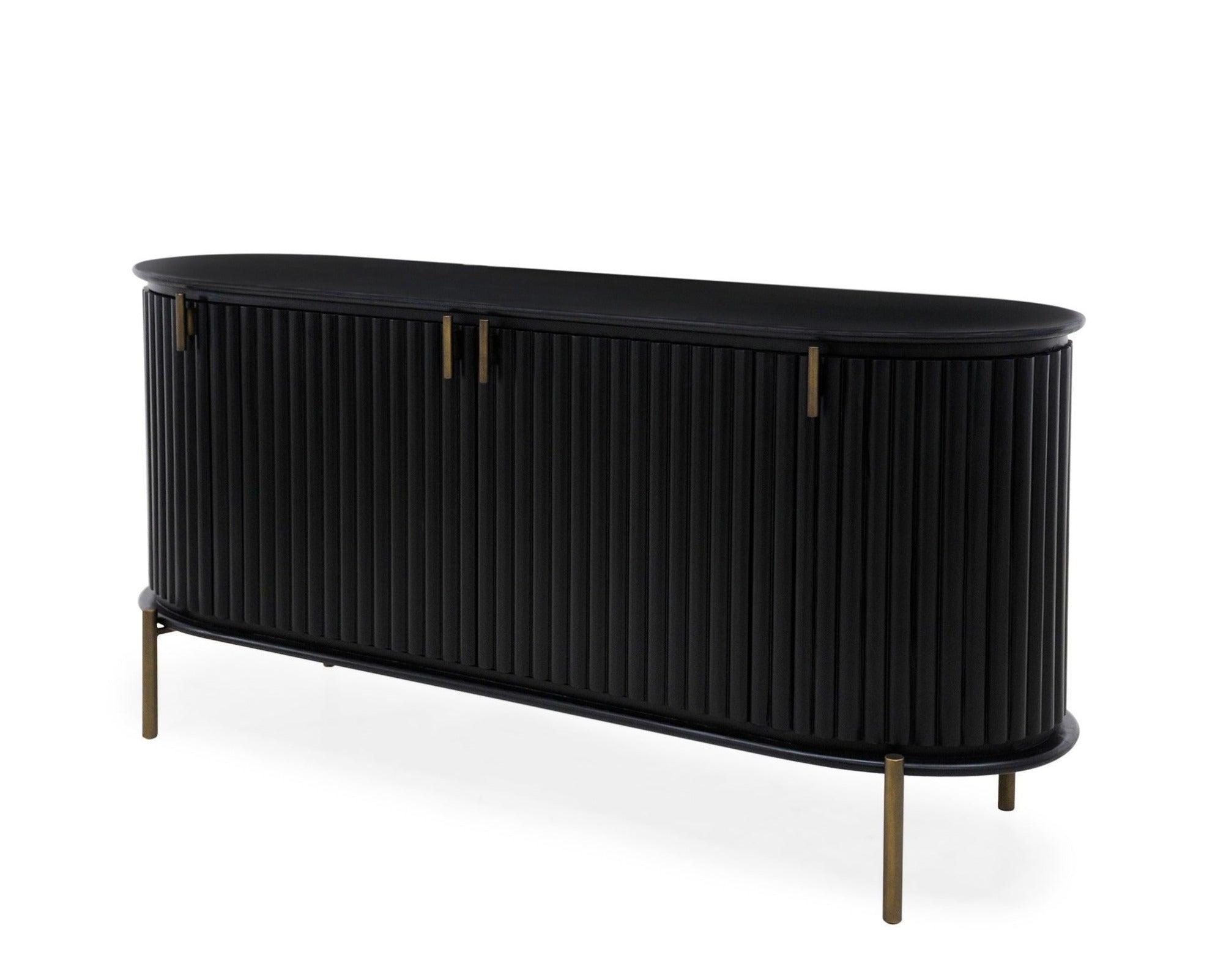 Regency Curved  Buffet Table Black