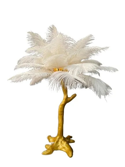 Ostrich Feather Table Lamp