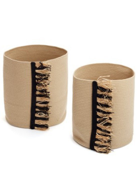 Gomez Cotton Raffia Baskets - Set of 2