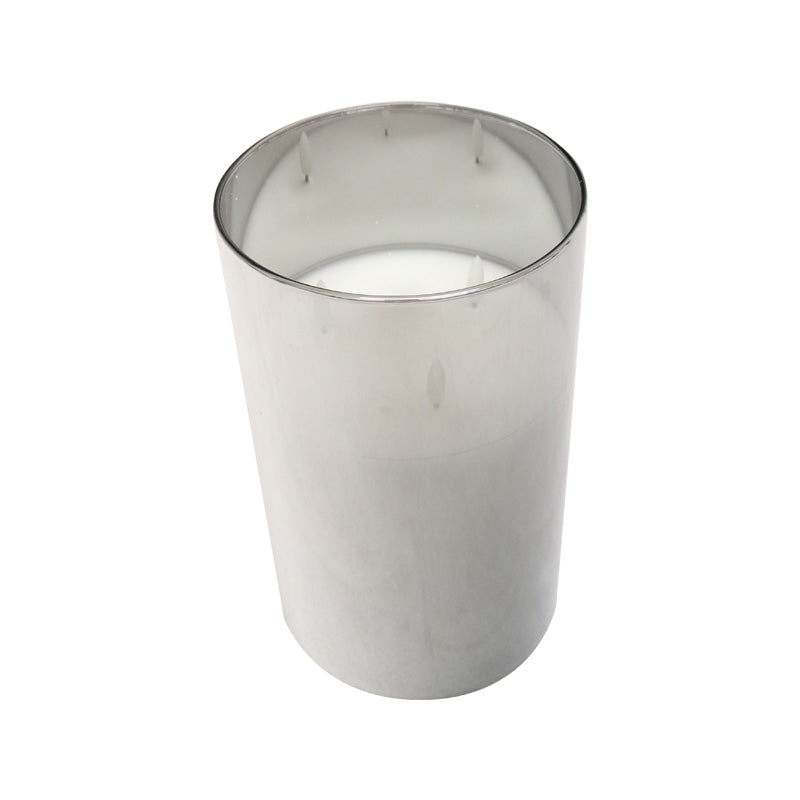 LED Glass Tri-wick Candle 15x25cm w/remote