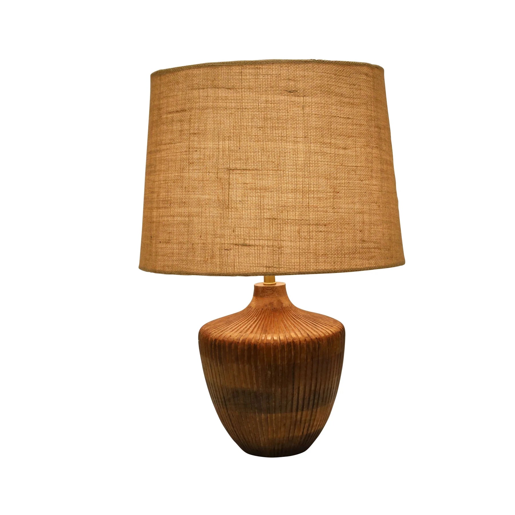 Hanne Wooden Table Lamp with Jute Shade