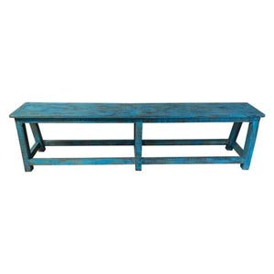 Harvest Wooden Bench - Rustic Blue