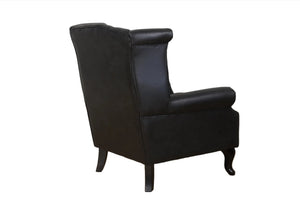 Clinton Large Wingback Chair - Black