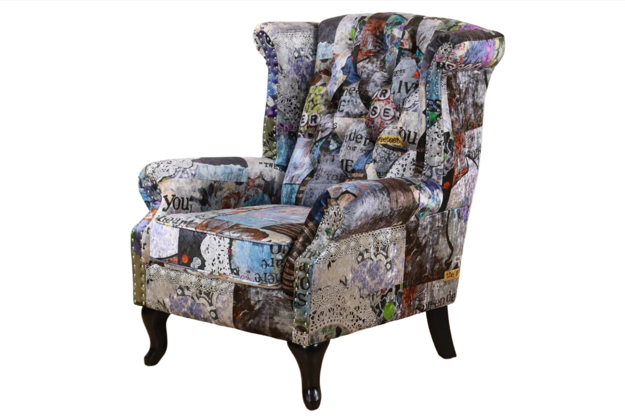 Cooper Patchwork Wingback Armchair