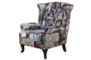 Cooper Patchwork Wingback Armchair