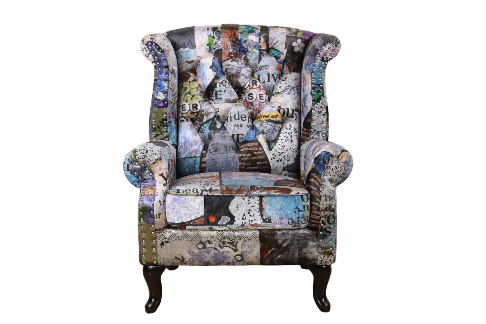 Cooper Patchwork Wingback Armchair