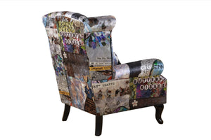 Cooper Patchwork Wingback Armchair