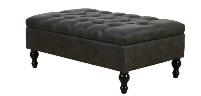 Chesterfield Ottoman with Storage - Charcoal