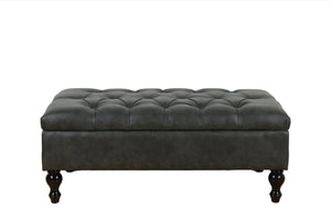 Chesterfield Ottoman with Storage - Charcoal