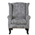 Quinn Wingback Armchair-Silver Grey