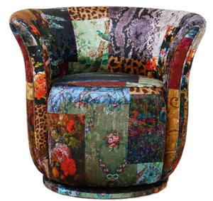 Patchwork Tub Swivel Chair