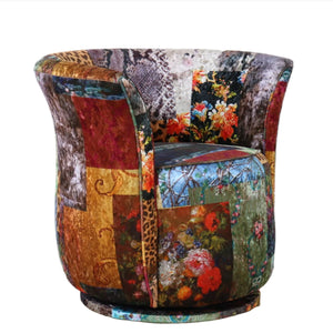 Patchwork Tub Swivel Chair