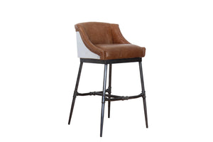 Bar Stool - Aluminum & Top Grain Leather