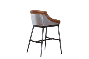 Bar Stool - Aluminum & Top Grain Leather