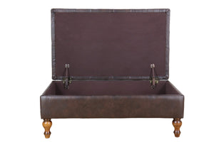 Ottoman with Storage, Light Brown