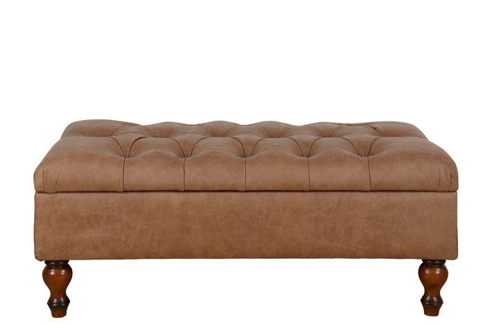 Ottoman with Storage, Light Brown