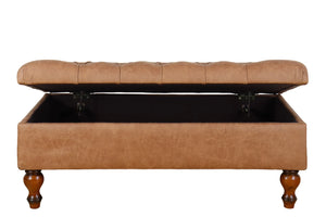 Ottoman with Storage, Light Brown