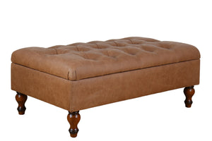 Ottoman with Storage, Light Brown