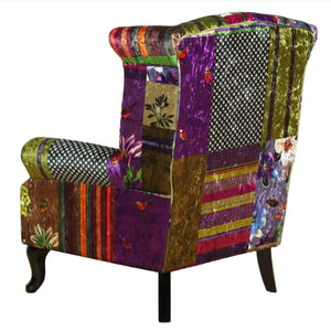 Berkdale Patchwork Wingback Armchair