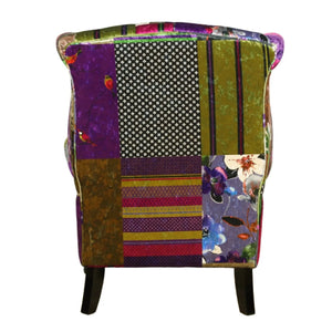 Berkdale Patchwork Wingback Armchair