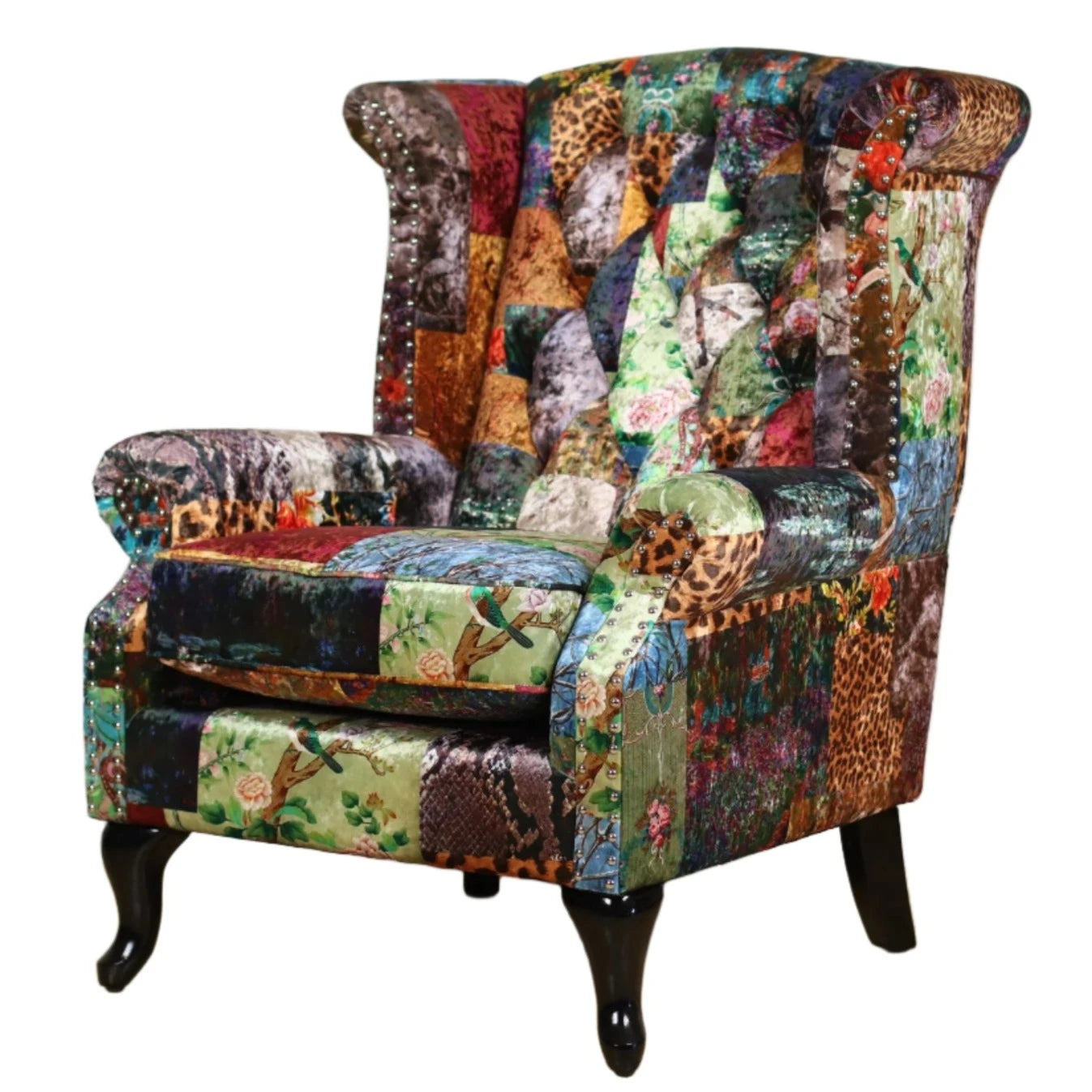 Harris Patchwork Wingback Armchair