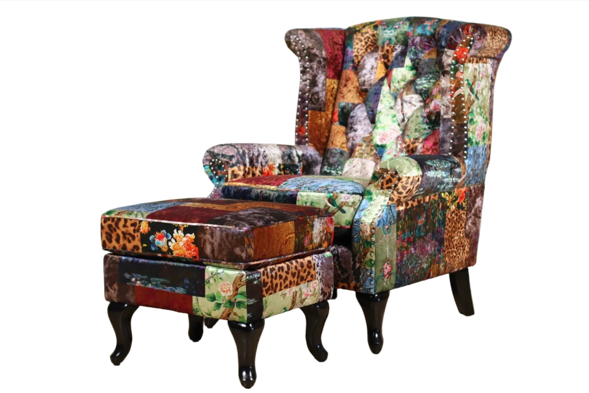 Harris Patchwork Wingback Armchair