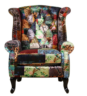 Harris Patchwork Wingback Armchair