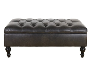 Chesterfield Ottoman with Storage - Black